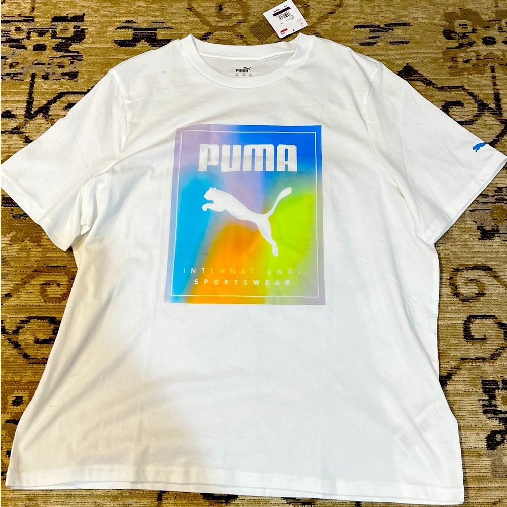 PUMA Men's Essentials Summer International Sportswear Graphic Tee White XXL NWT